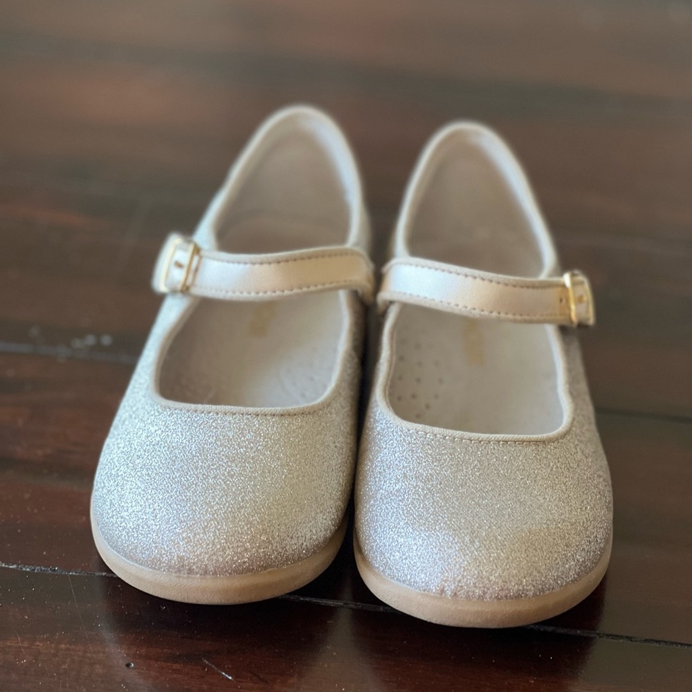 L’Amour Glitter Gold Champagne Girls’ Shoes - Size 10